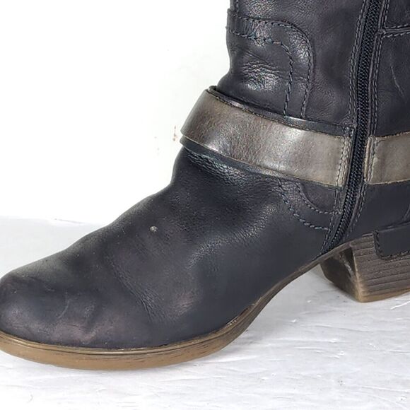 PIKOLINOS Women's Brujas EU40 US9-9,5 Black Leather Buckle Slouch Ankle Boots - Picture 9 of 16